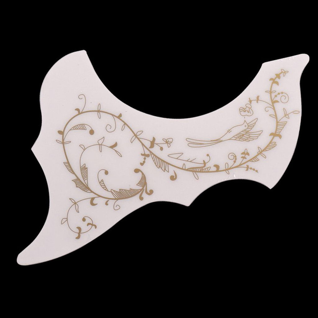2pcs 40/41 Inch Acoustic Guitar Pickguard With Flower Pattern Self-adhesive, Guitar Pickguard, White