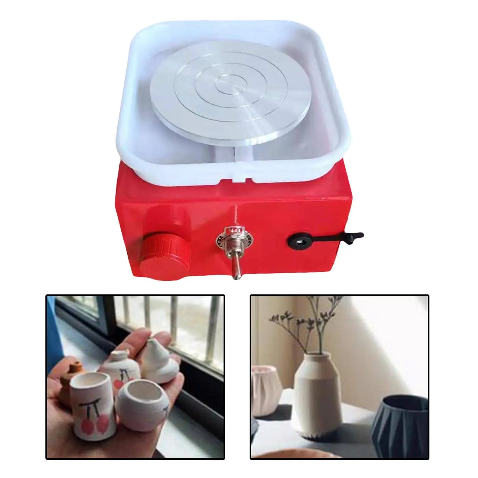 Mini Electric Pottery Wheel Clay Forming Turntable Tray Tool Art Craft Ceramic Trimming Wheel DIY Machine for Beginner Home Use