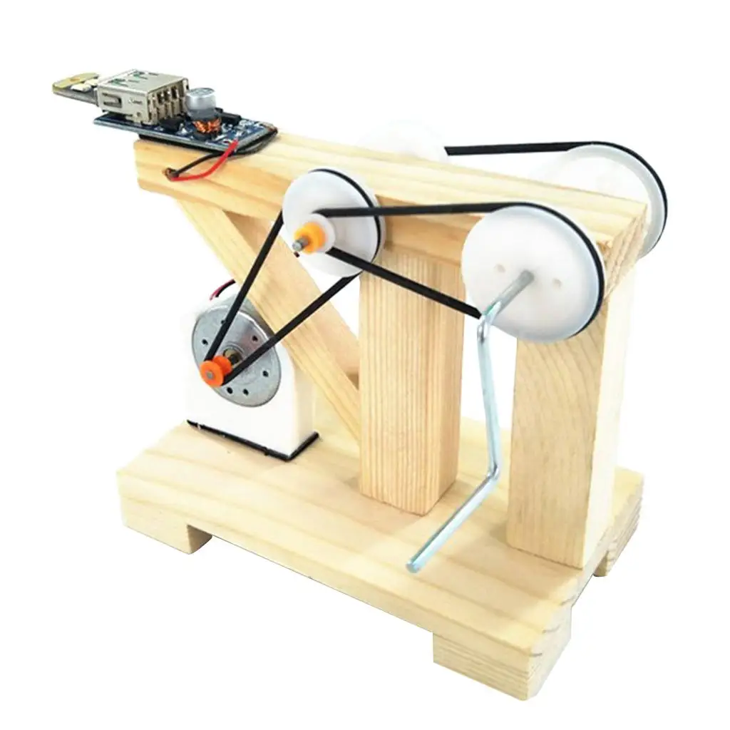 DIY Hand Crank Generator Handmade Toys, Physical Building Materials Assembled