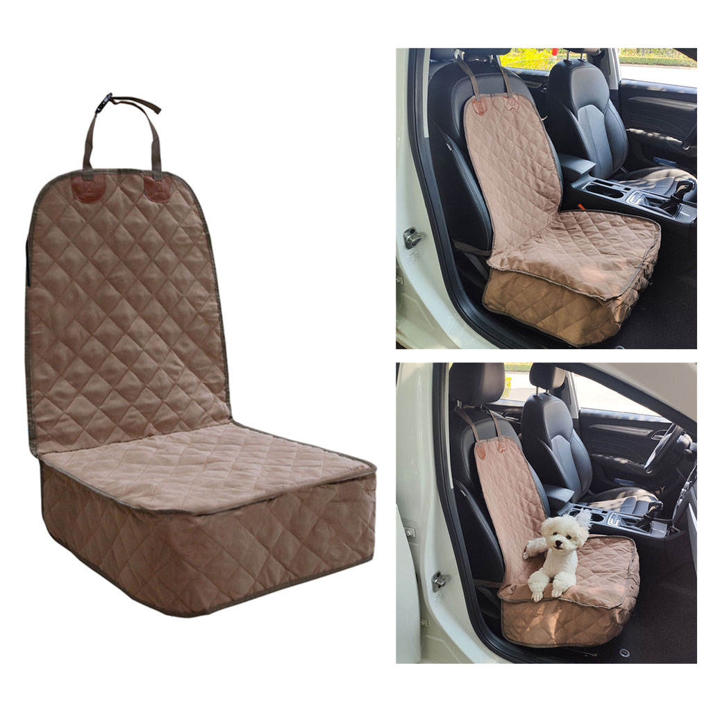 Waterproof Dog Front Bench Car Seat Cover Suede with Buckle & Belt Mat Resistant Dirty Pad for SUV Small to Medium Accessories