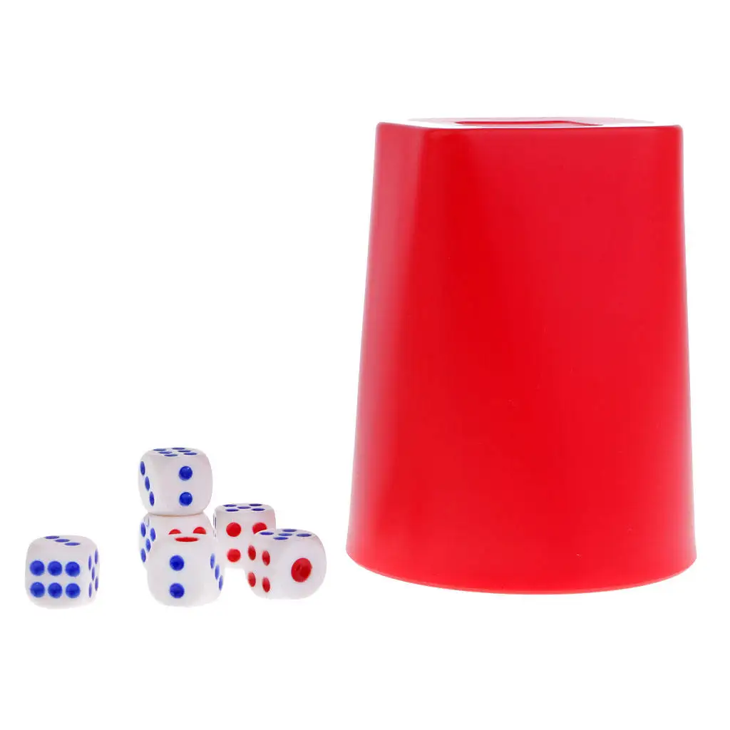 Rhombus Dice Cup with 6Pcs Dices for KTV Bar Pub Casino Game