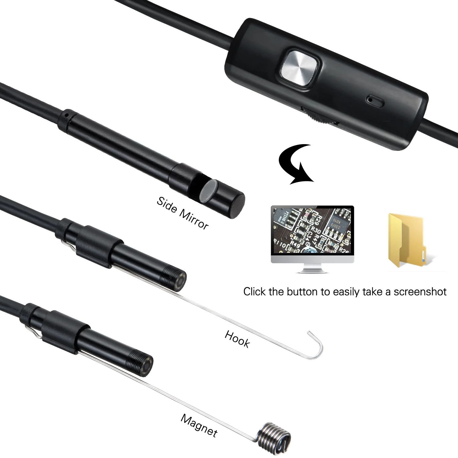 5.5 7MM Android Endoscope 3 In 1 USB/Micro USB/Type-C Borescope Inspection Camera Waterproof for Smartphone car surveillance camera