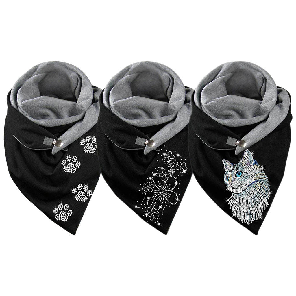 Scarves Retro Style Neckerchief Scarf Triangle Casual Shawl Blanket Warm Printing for Winter