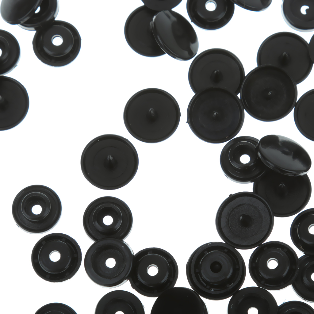 100 Pieces / Sets T5 Resin Snap Buttons Dummy Clips Press Studs For Sewing 12.4MM Black