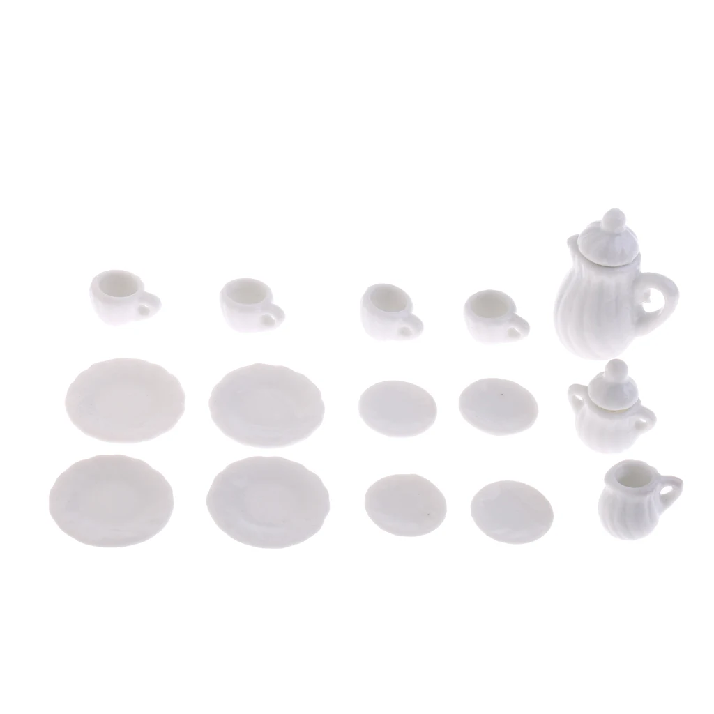 Miniature Tea Service Tea Set for 1/12 Dollhouse Decoration Accessories (