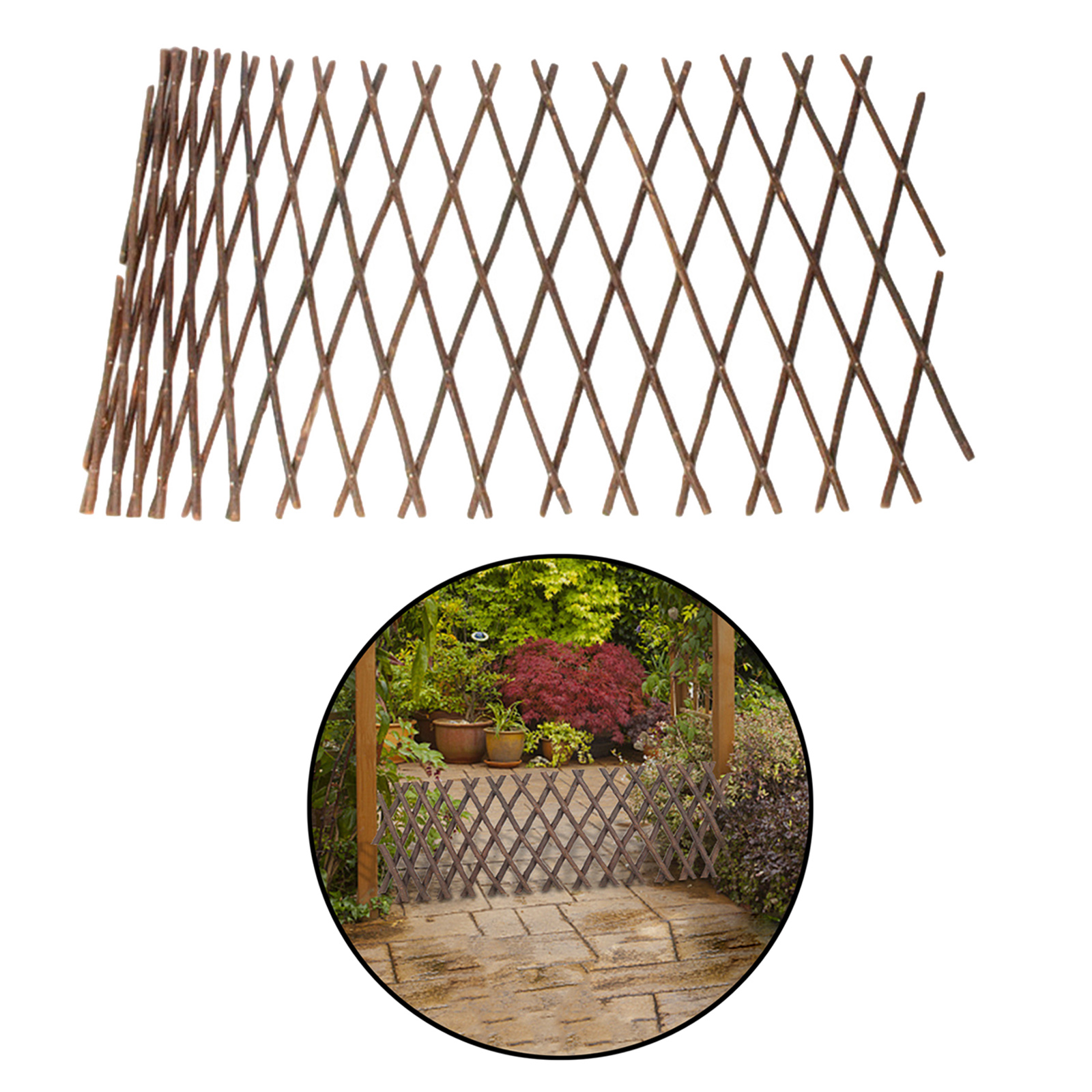 Expandable Bamboo Wooden Garden Fencing Trellis Retractable Lattice Screen