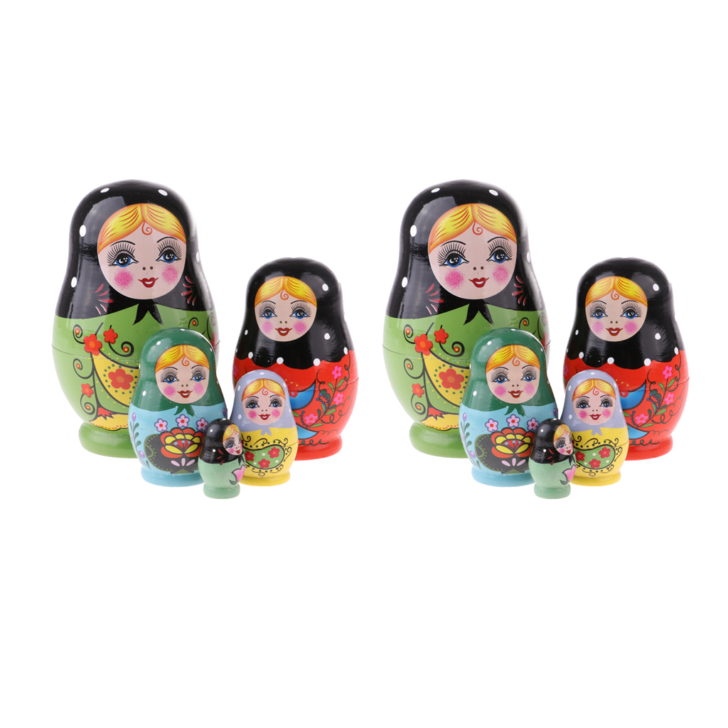 Wooden Russian Nesting Dolls Babushka Matryoshka Craft Home Decoration