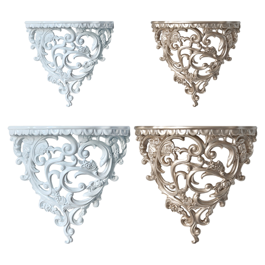 European Style Wall Mount Hanging Floating Shelf Rack Picture Vase Souvenir Display Organizer Decorative Home Office
