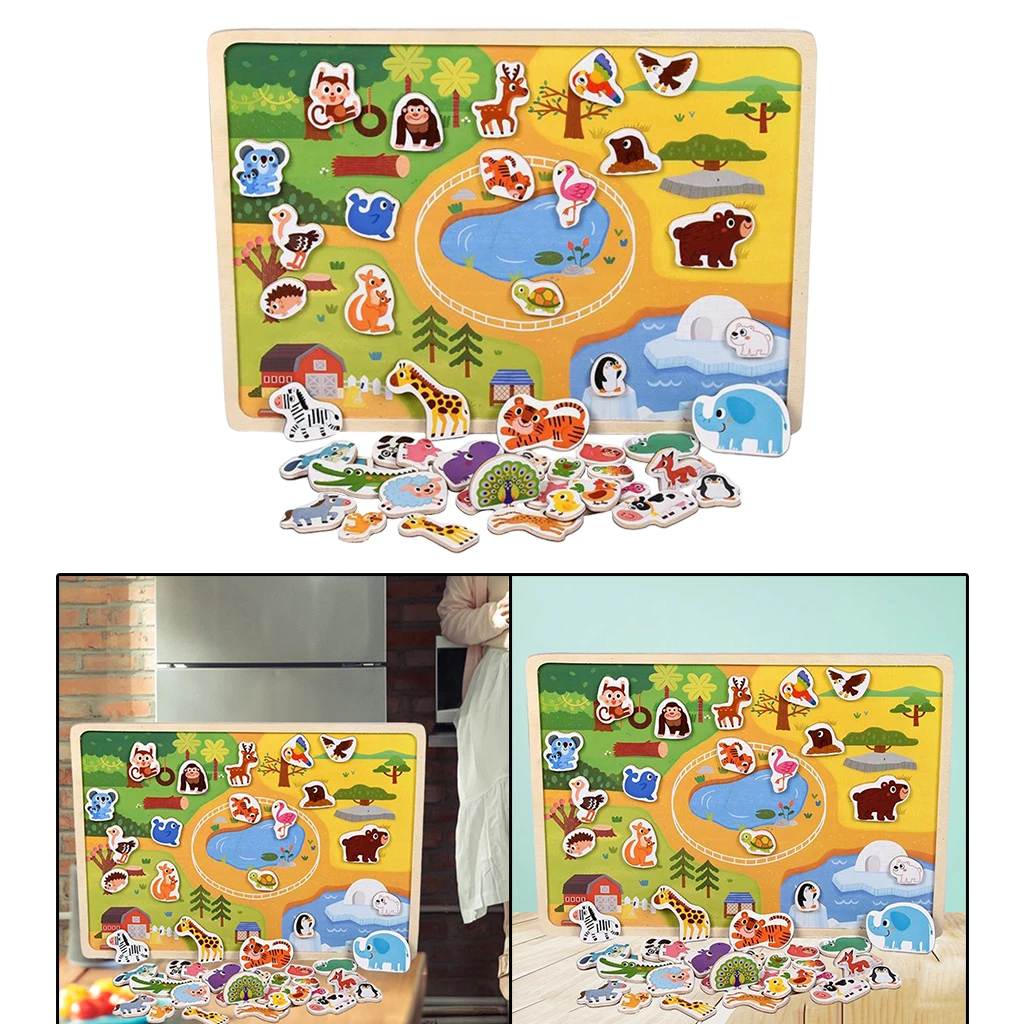 Wooden Montessori Educational Puzzle Toys Animal Jigsaw Puzzles for Preschool Children