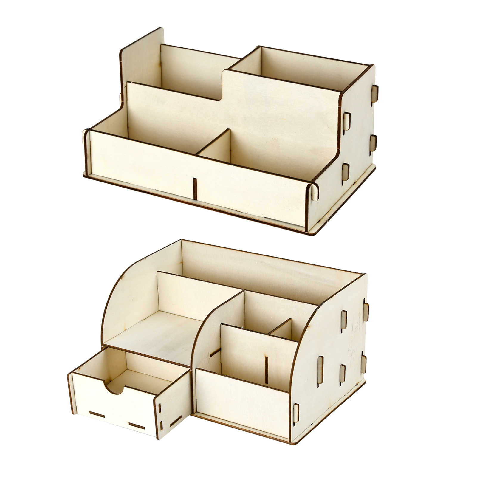 School Supply Storage DIY Wooden Desk Organizer Pen Holder Box