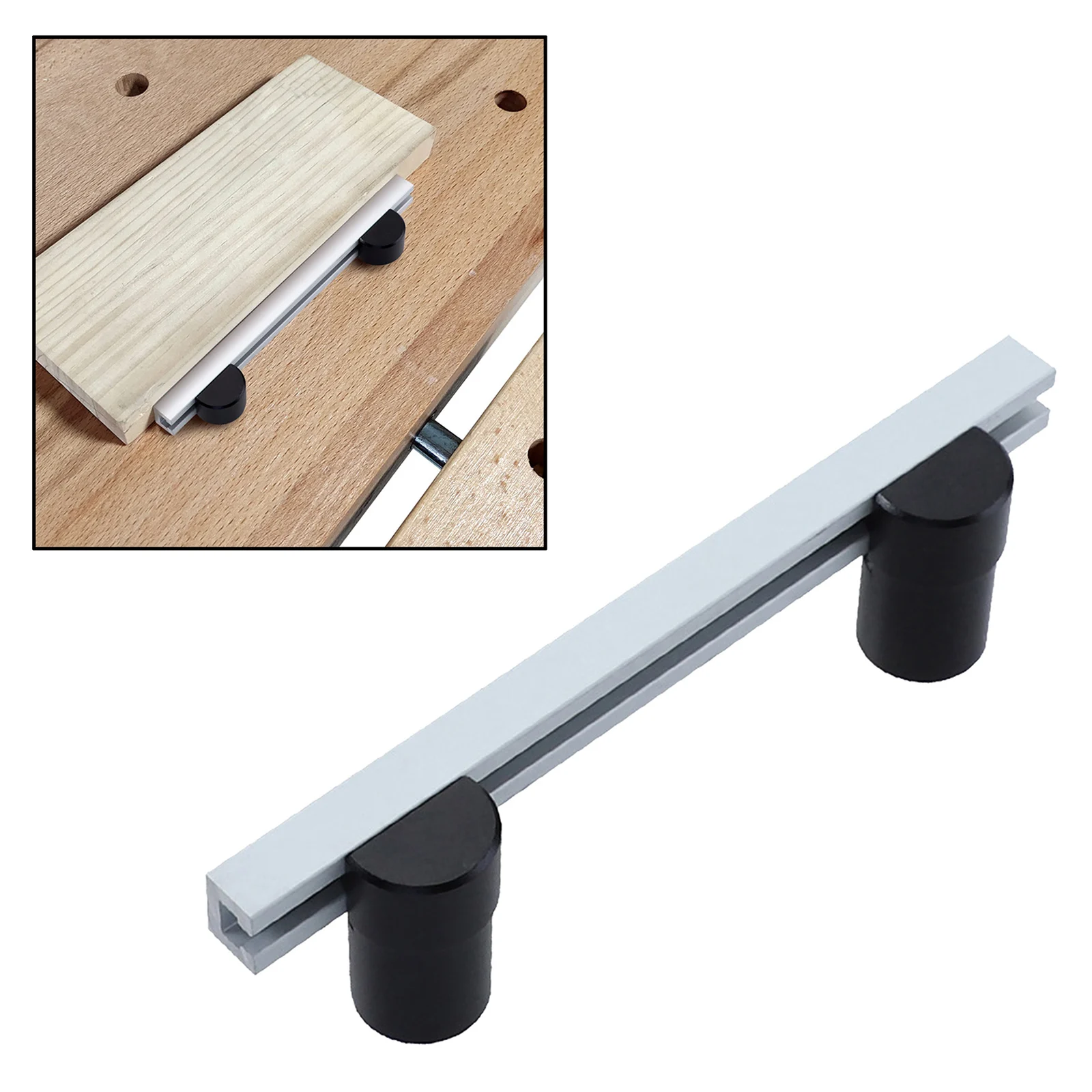 DIY Woodworking Baffle Planing Stop Board Alum Alloy Baffle Plate 20mm Dog Hole Workbench Accessories