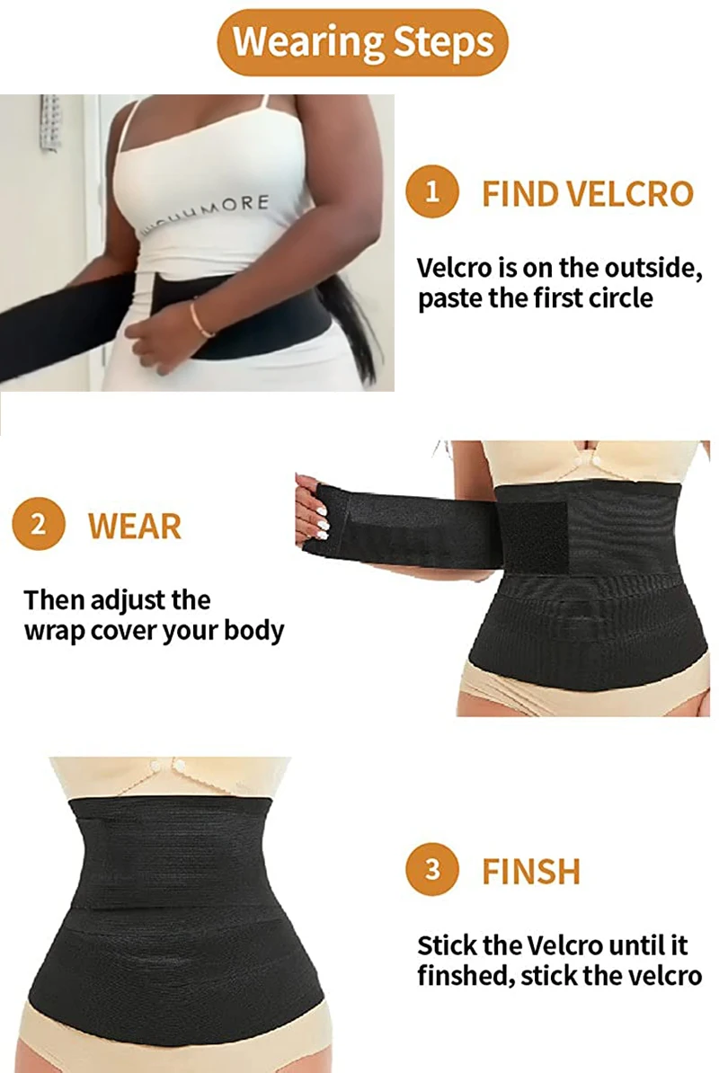 Waist Trainer for Women Sauna Belt Body Shaper Waist Trimmer Cinchers Shapewear Invisible Tummy Control Wrap Stomach Free Size shapewear bodysuit