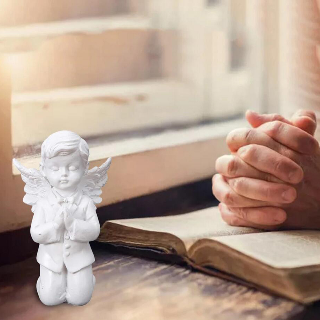 European Style Resin Cute Cupid Angel Crafts Statue Garden Decoration Collectible Ornament Memorial Sculpture