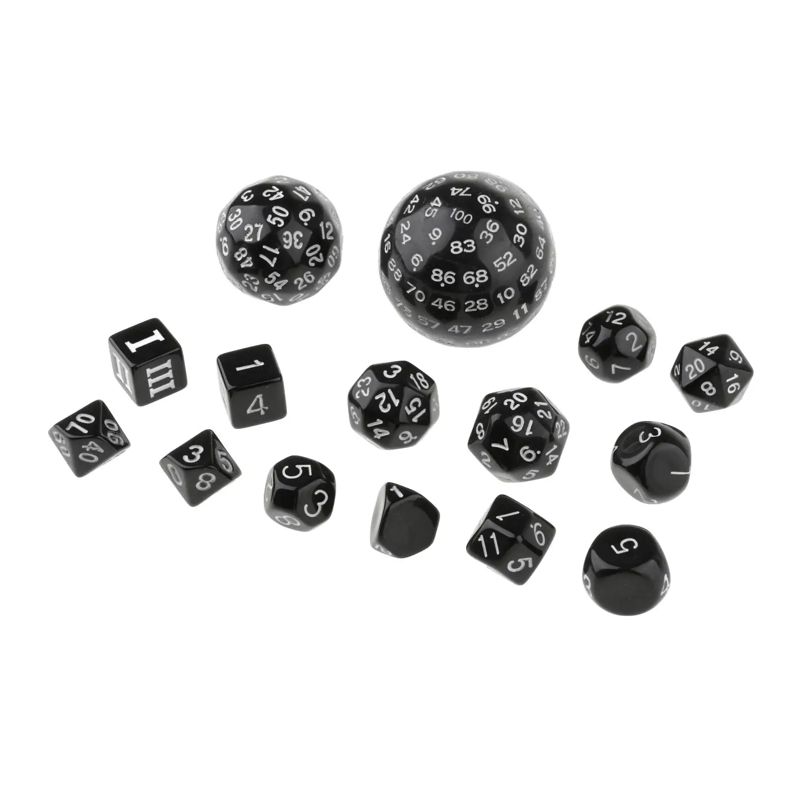 15Pcs Multi-sided Dice for MTG DND RPG Role Play Party Table Game Props