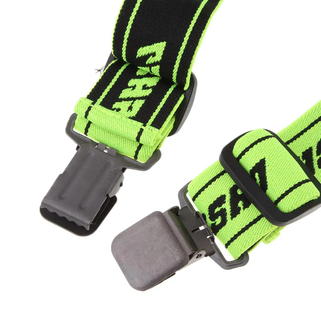 2xY-Back Shape Adjustable Straps Clip-On Elastic Pant Suspenders Green M