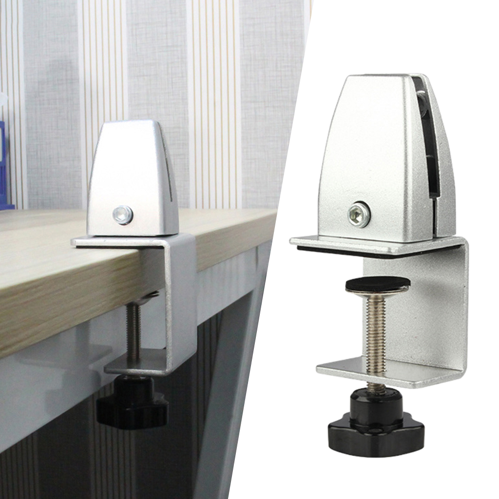 Aluminium Alloy Office Table Partition Bracket Divider Glass Screen Clamp Shelf Office Panel Clips Support Bracket Accessories