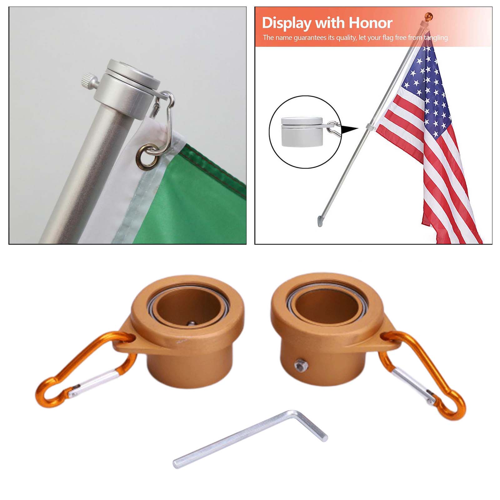 Flag Pole Mounting Rings Anti-Wrap Grommet Clip for 1