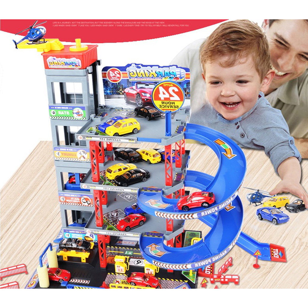DIY Car Racing Track Toys Parking Lot Assembly Railway Kits,5 Level Parking Lot