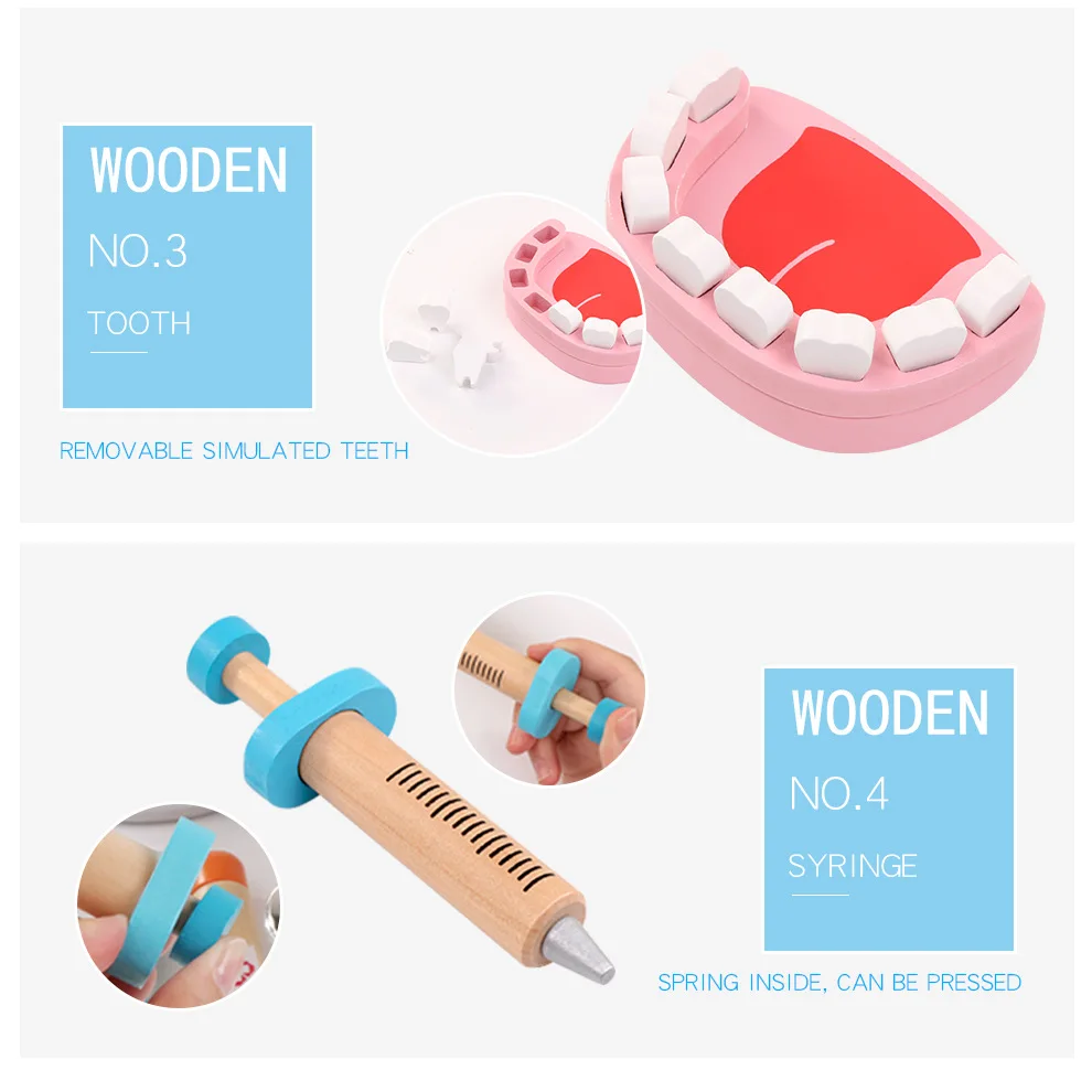 madeira para meninos e meninas, caixa de medicamentos para dentista