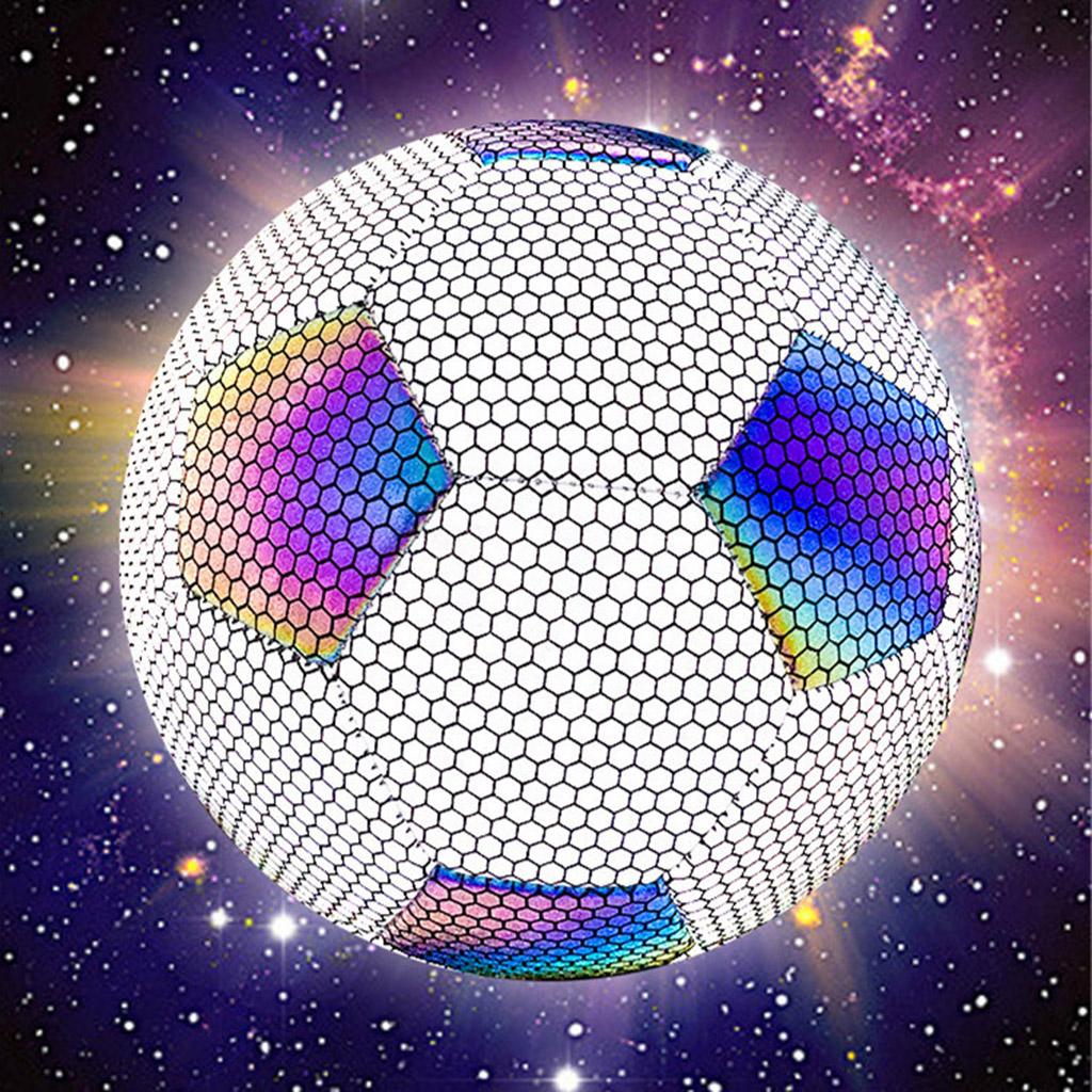 Reflective Glowing Soccer Ball For Men Holographic Glowing Soccer Ball Light Up Holographic Soccer Ball Luminous