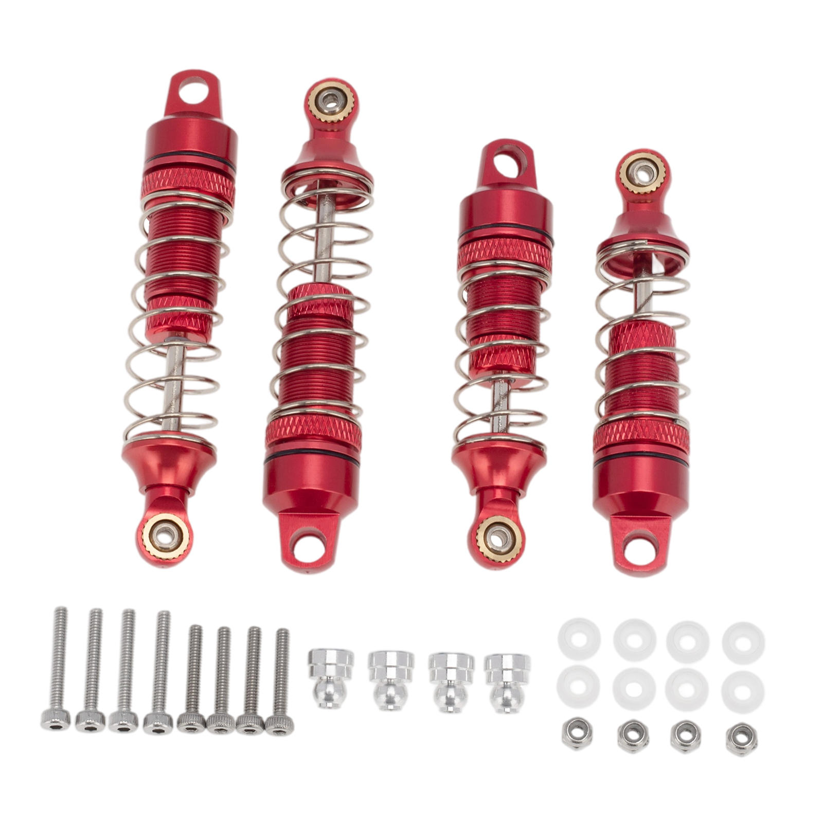 4Pcs Front & Rear Shock Absorber Aluminum Alloy Accessories Spring Assisted Sturdy for Losi 1/18 Mini-T 2.0 2WD Stadium Truck