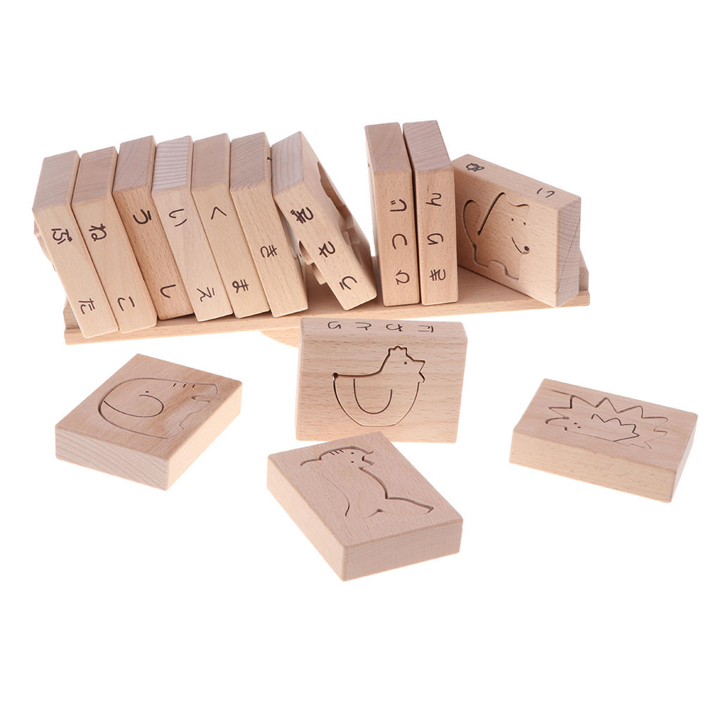 Solid Wood Animal Blocks Balance Game Set Kids Educational Toy - Forest Park