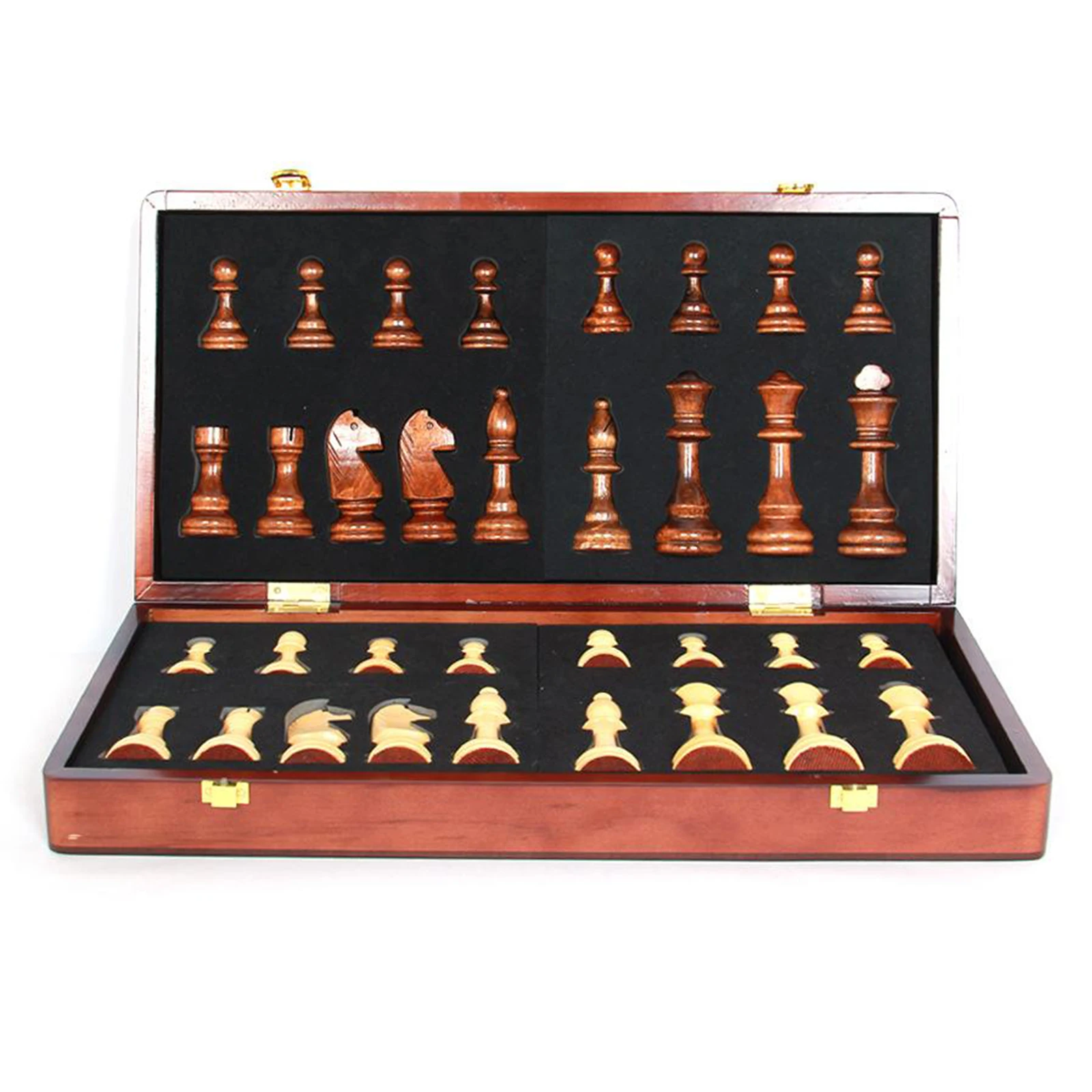 Portable Wooden Chess Set Folding Magnetic Large Board Games Tournament Puzzle game Engaged Birthday gift For kids