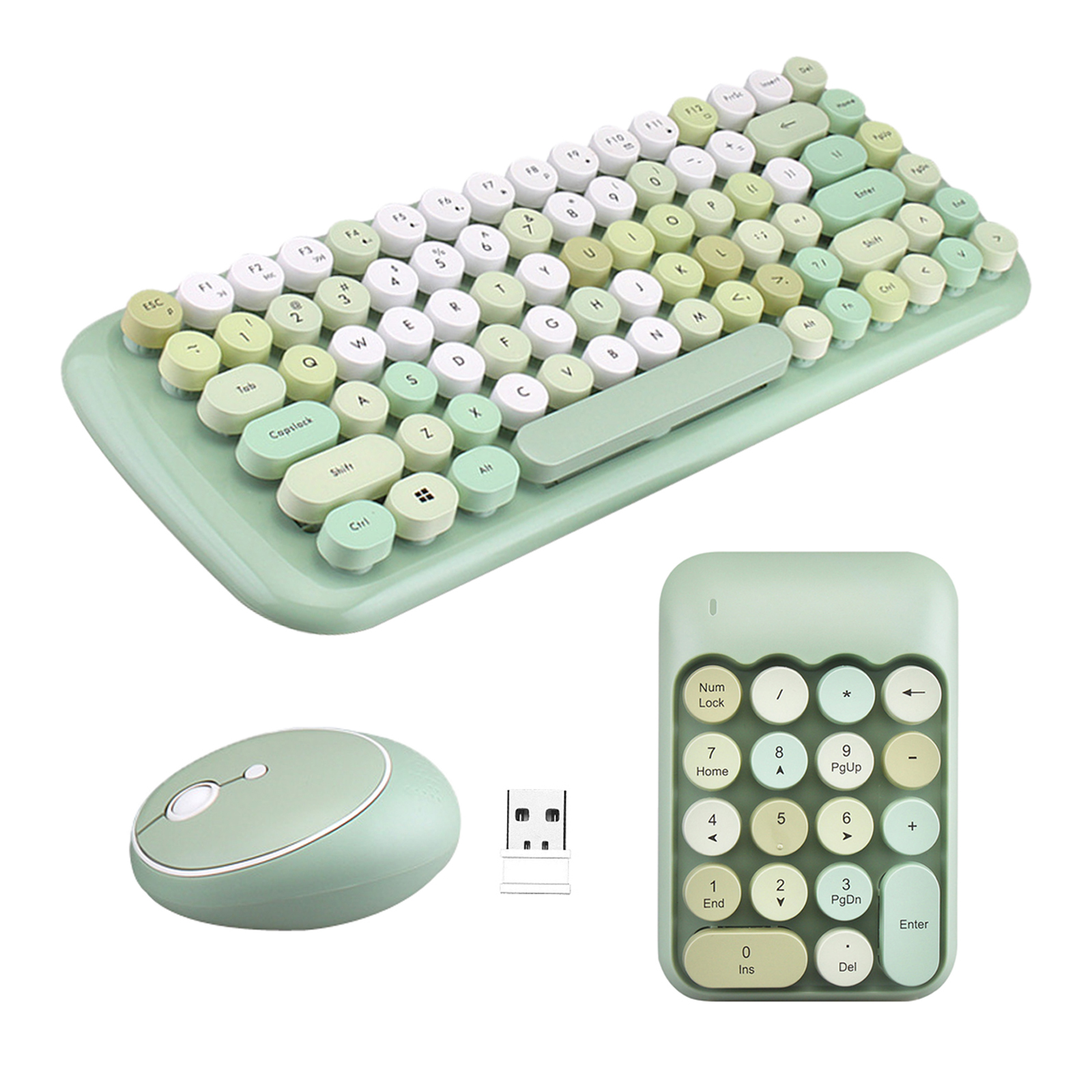 Cute Wireless Keyboard And Mouse Combo 84 Keys 1600dpi For PC Laptop Desktop