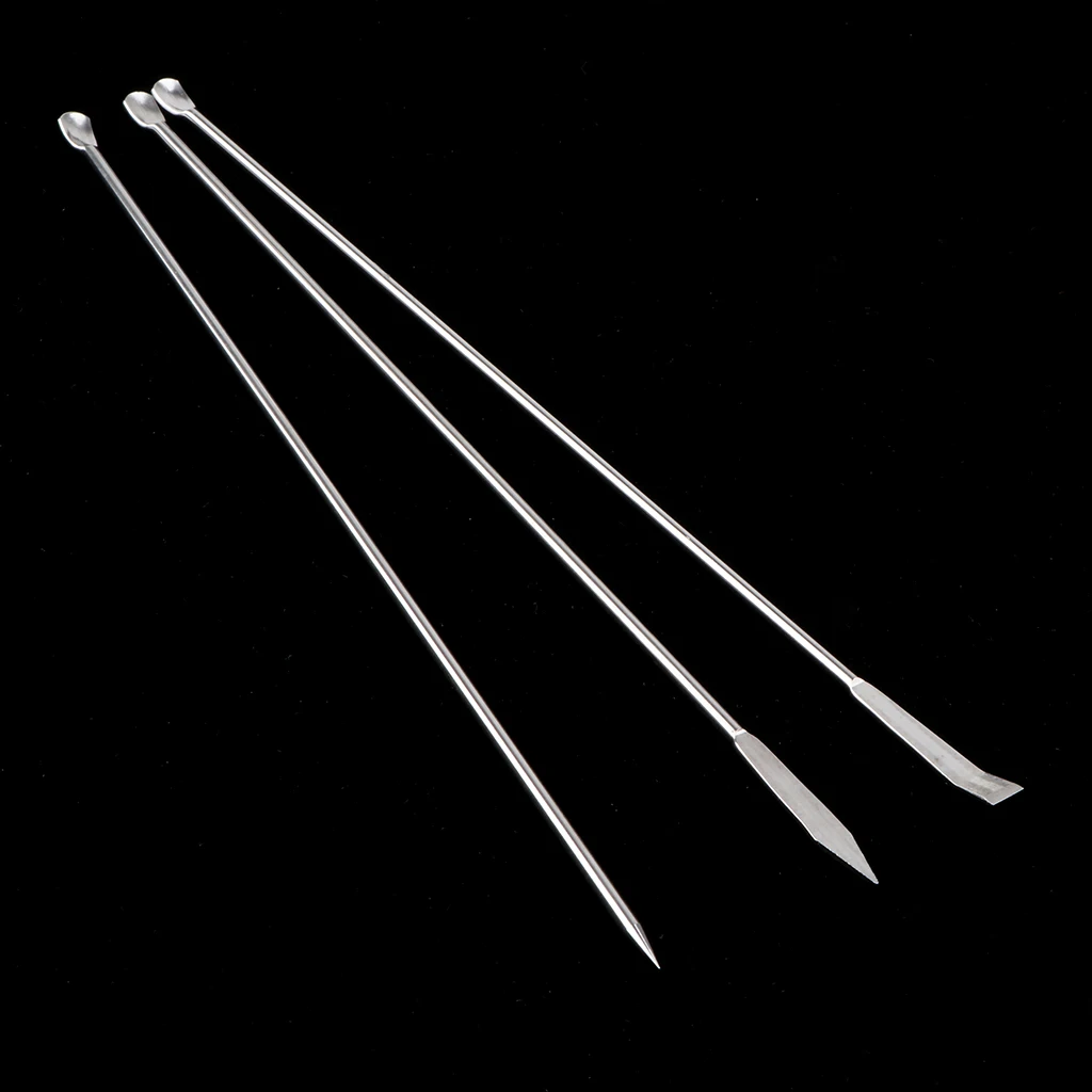 3 Pieces Stainless Steel Micro Medicine Spoon Set Micro Sampling Scoop