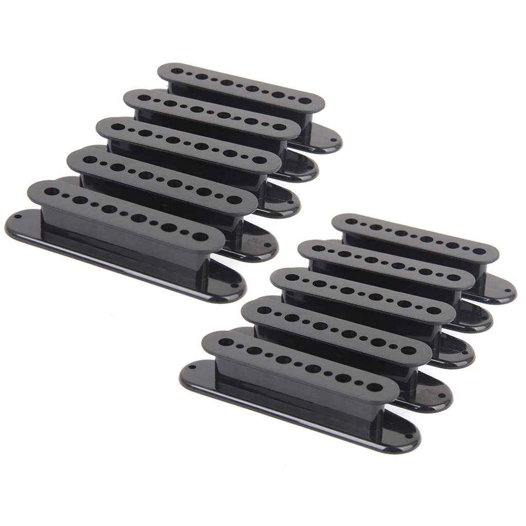 Plastic Guitar Pickup Bobbins 48mm Pole Spacing Guitar Accs Set Of 10 Black
