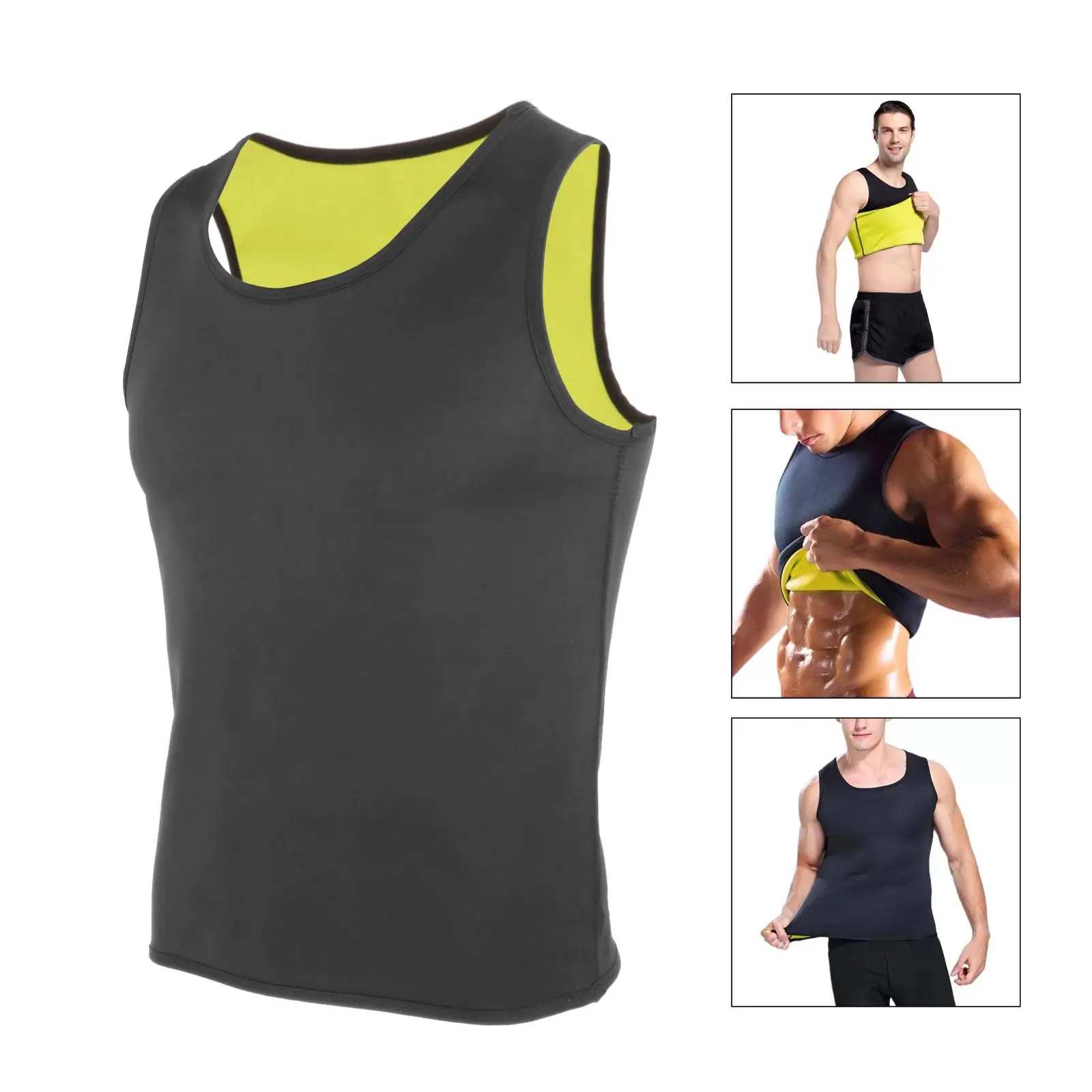 Men Sauna Vest Sweat Tank Top Waist Trainer Slimming Fintness Gym Underwear