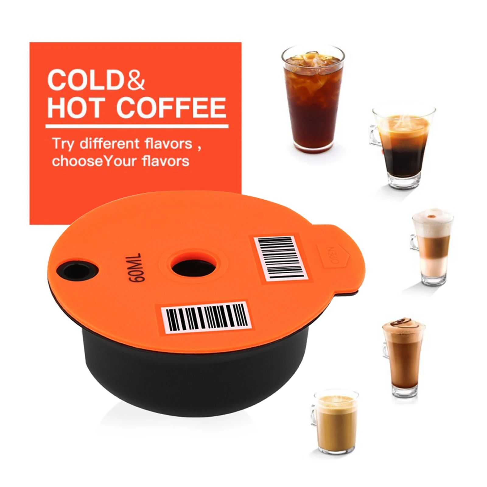 Refillable Reusable PP Plastic Coffee Capsule  Cups for Bosch Tassimo