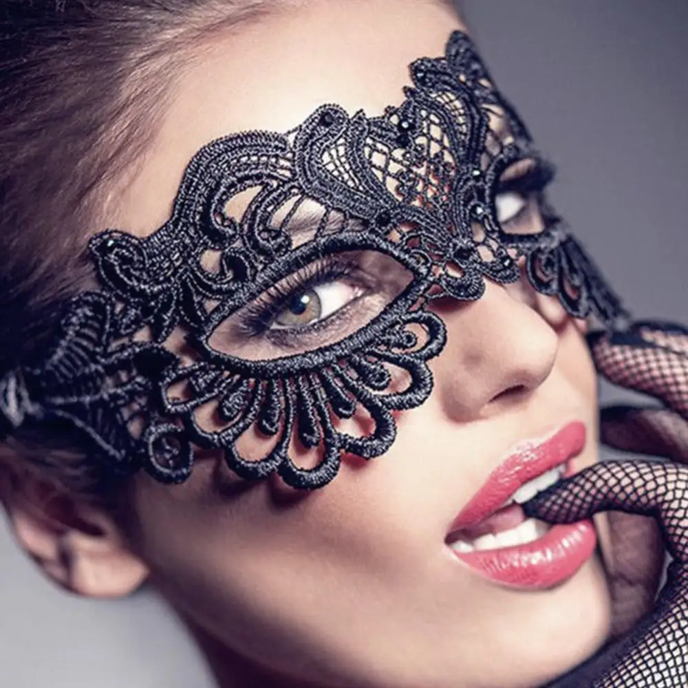 🎭 Черная кружевная маска Black Lace MS 👗 Платья в аренду и напрокат Story Dress Москва