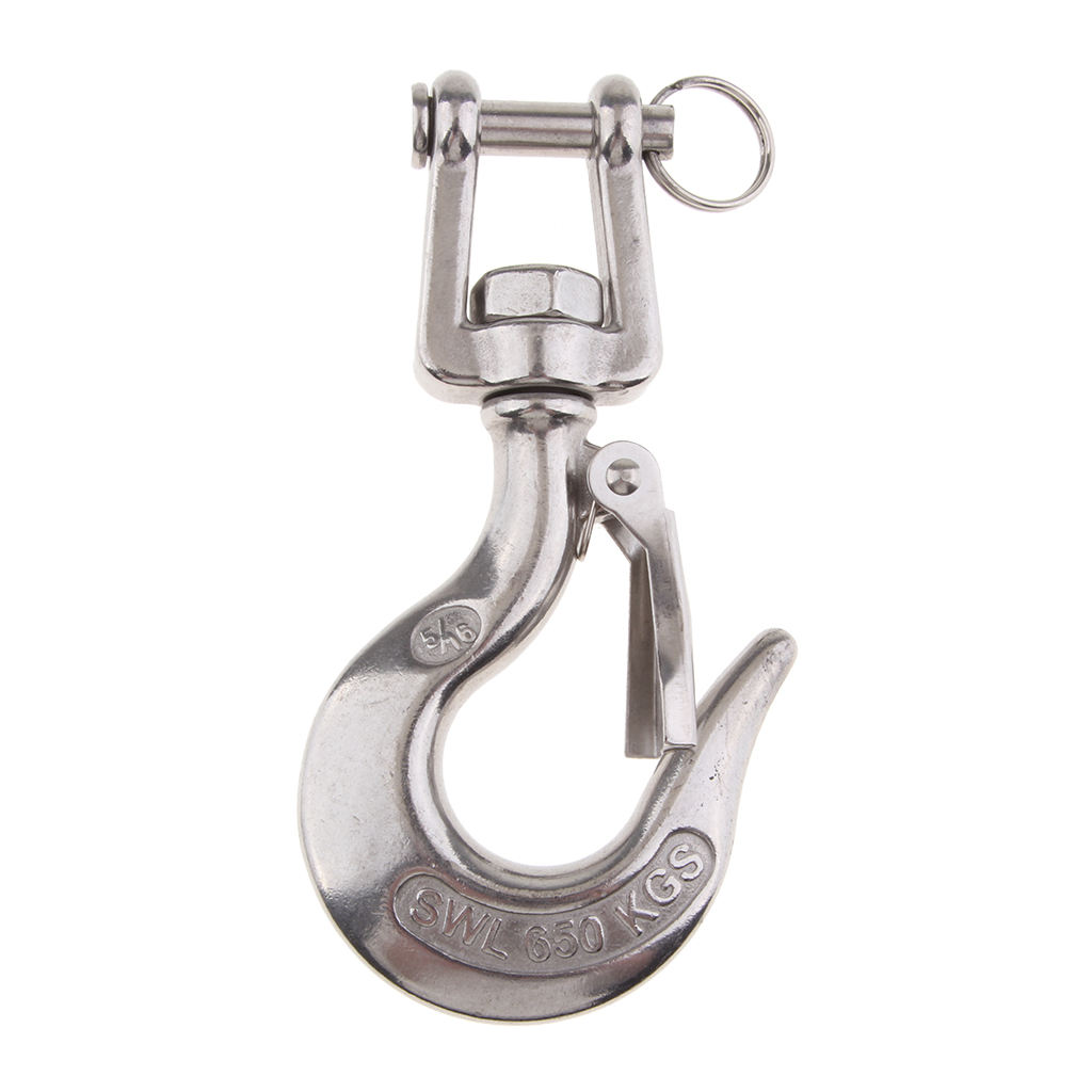 304 Stainless Steel Swivel Eye Clevis Lifting Chain Snap Hook 5/16 Inch