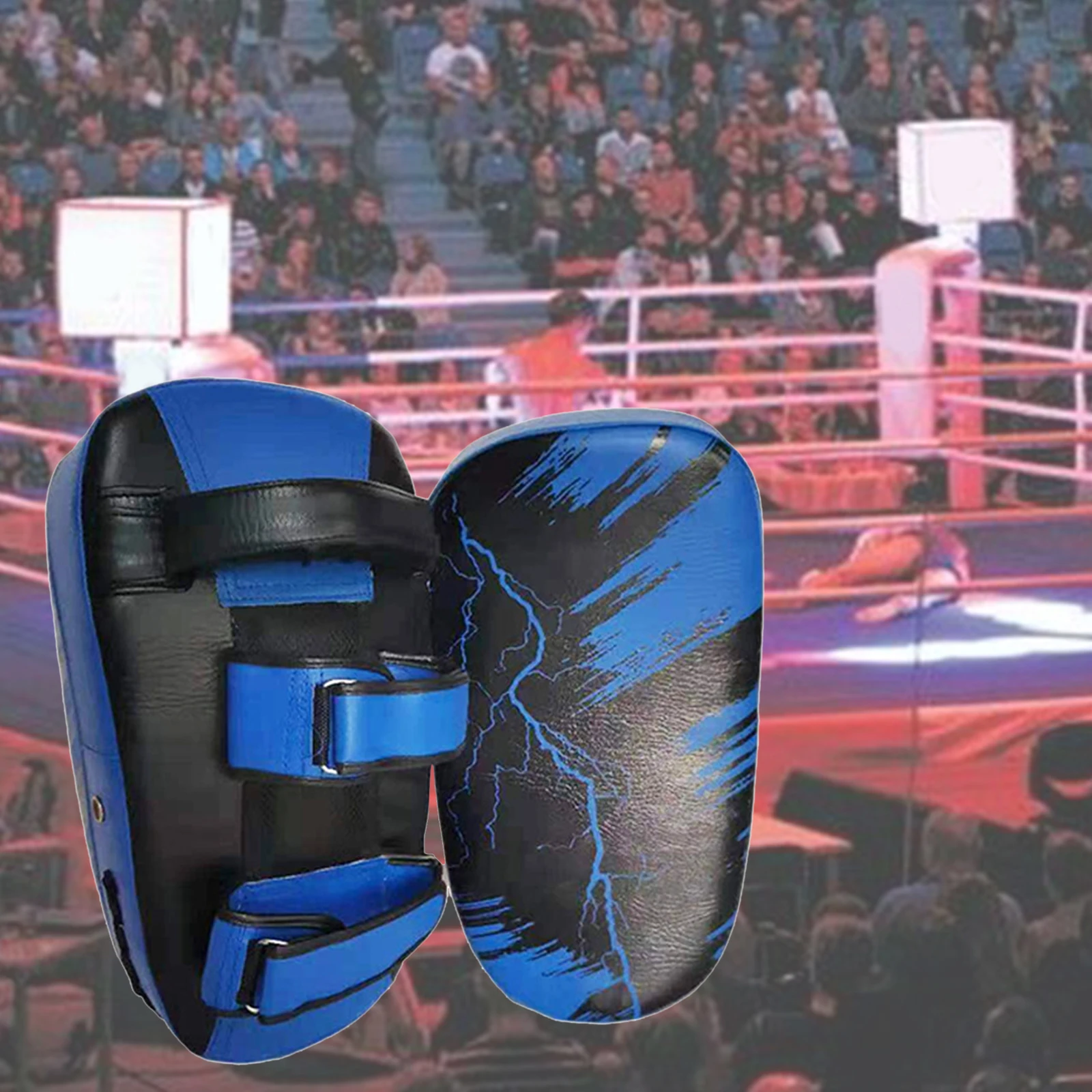Kick Strike Shield Curved Pad Boxing Punch Training Mitts Arm Focus Target Blue 