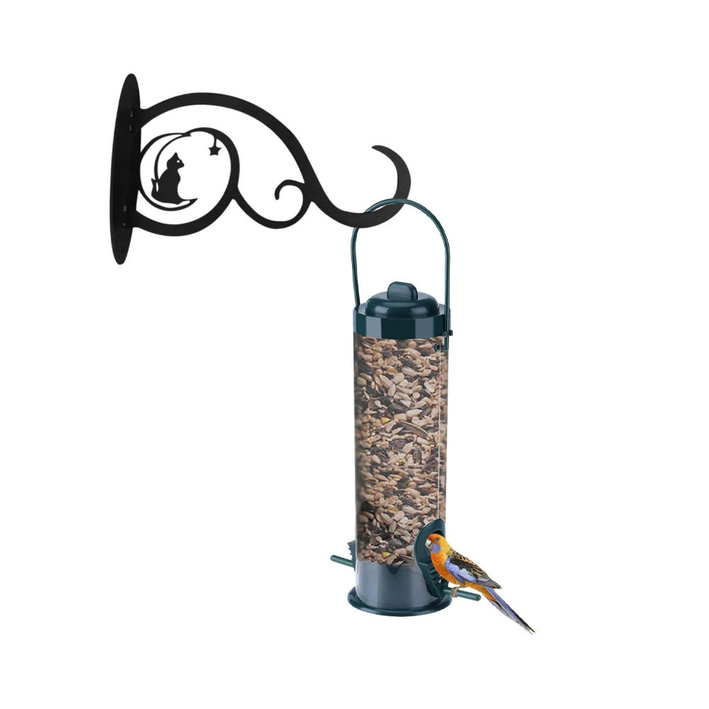 Patio Carbon Steel With Screws Easy Install Hanging Bird Feeder Wall Hooks Lantern Home Outdoor Garden Plant Bracket Hanger