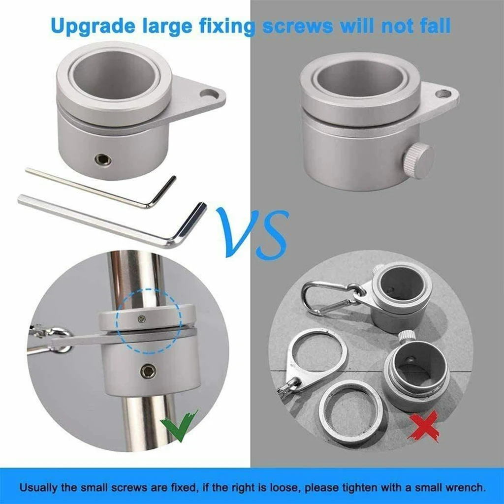 Aluminum Alloy Flag Pole Rings, Anti Wrap Flagpole Mounting Rings, 360 Degree Rotating Clip Spinning Flag Pole Kit
