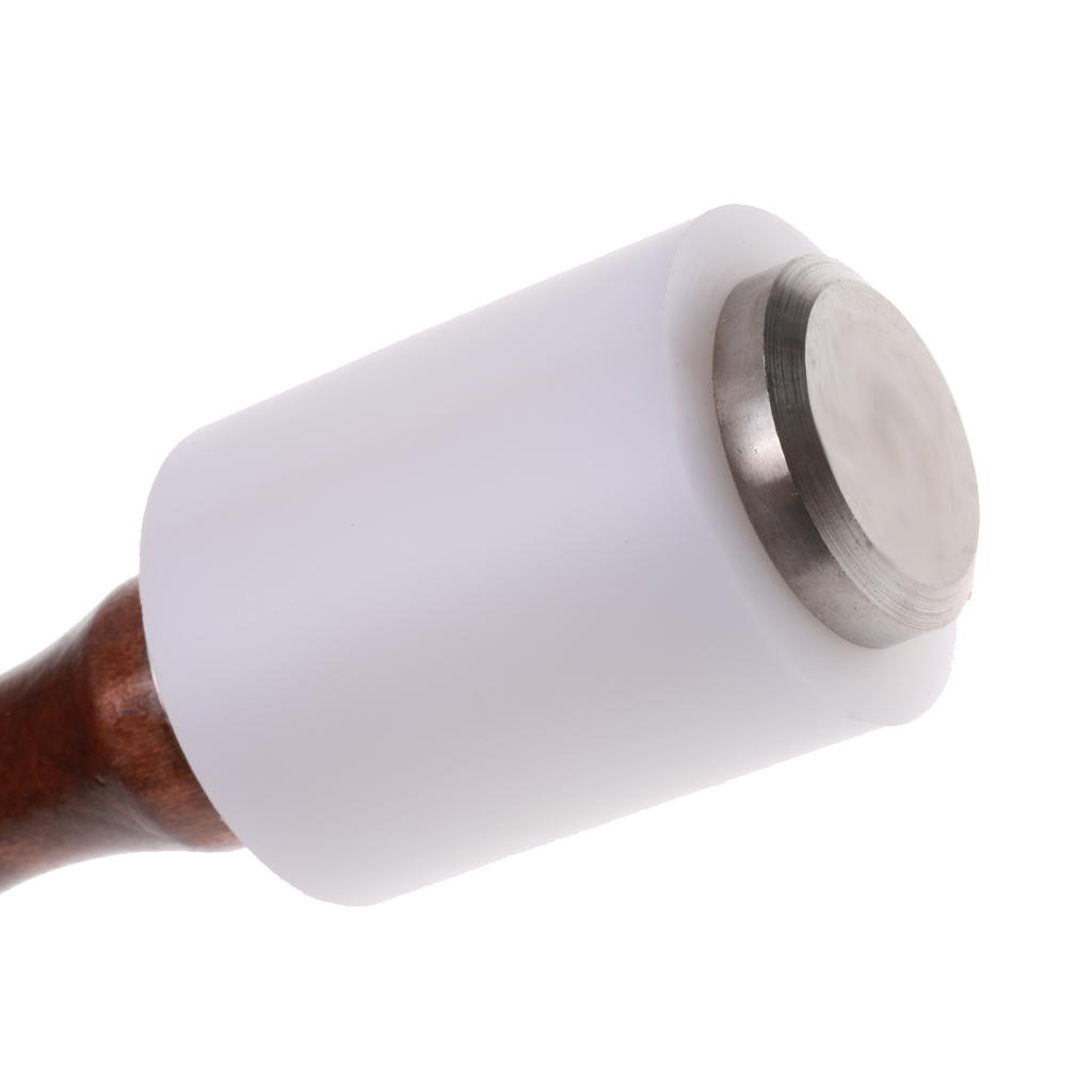 1Pcs Wooden Handle Nylon Hammer Leathercraft Carving Hammer Sew Leather Cowhide Tool Kit - 8.46 inch Total Length