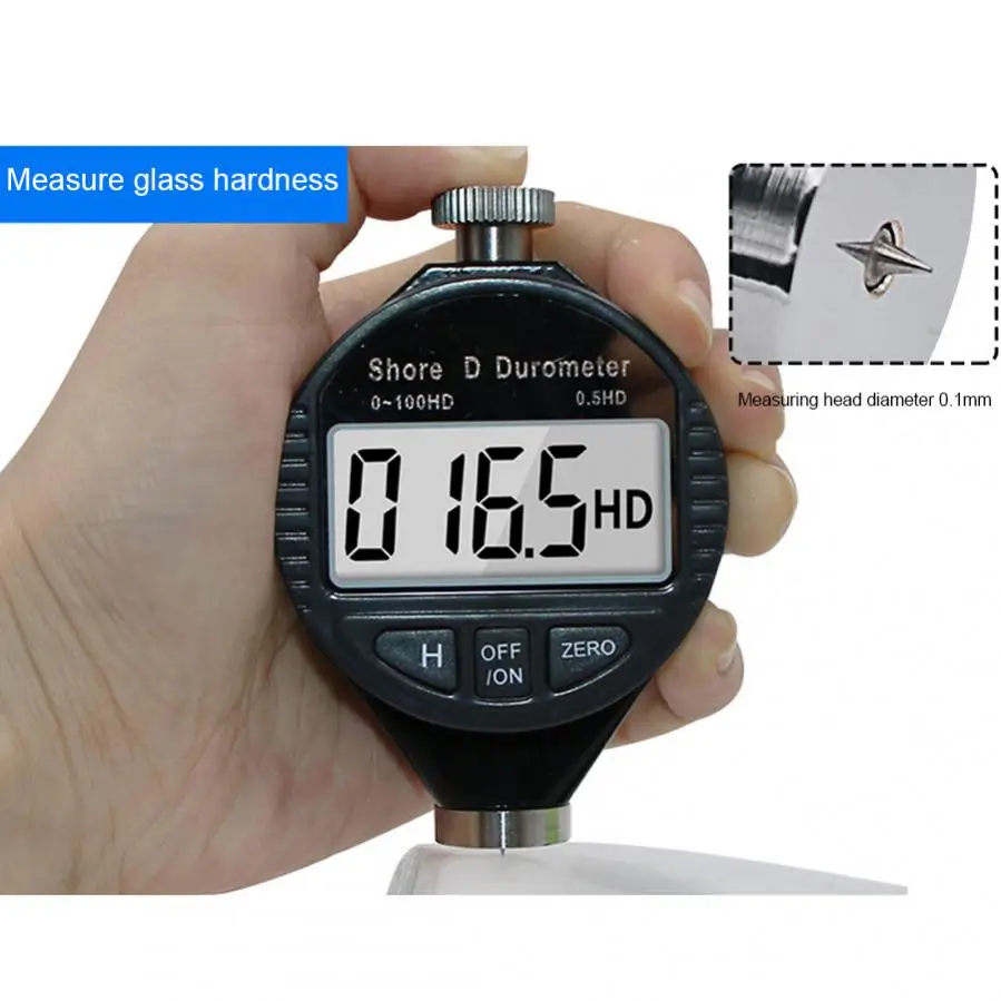 YFYIQI Digital Shore Durometer Shore A Hardness Tester Gauge Meter Rubber Durometer Gauge Sclerometer LX-A-Y for Plastic Rubber Polygrease Leather Wax 