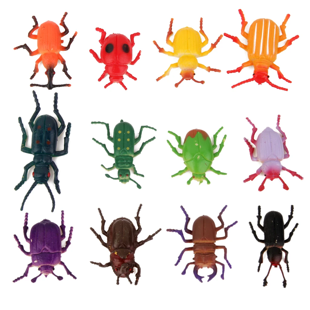 Set of 12pcs Plastic Insects Beetles Animal Model Toy Kids Party Bag Fillers