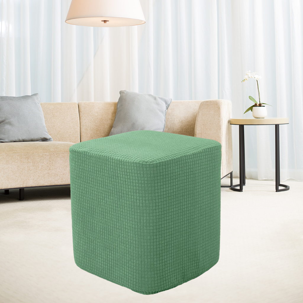 Polyester Square Ottoman Covers Decorative Footstool Slipcover Replacement