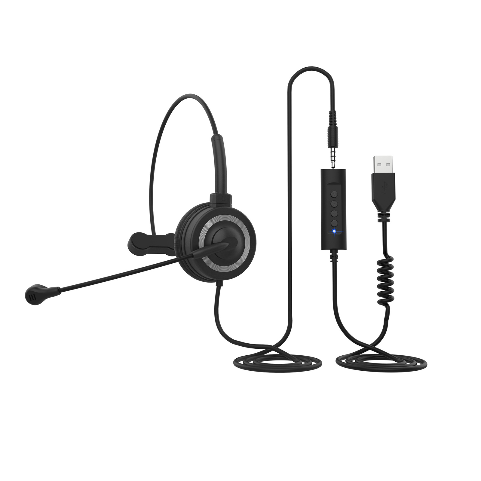 3.5mm Wired Headphone Audio Controls for School Office Classroom Call Center