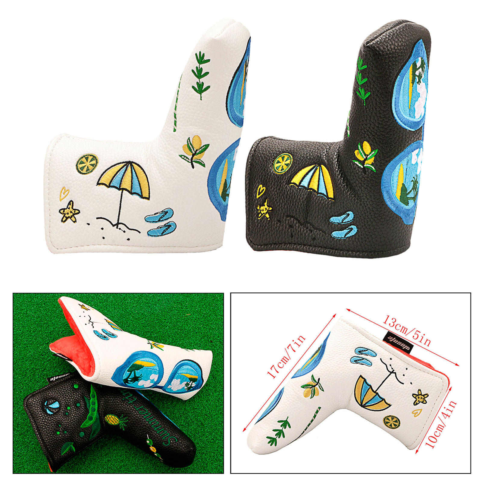 Sport Golf Putter Head Cover Magnetic Closure Summer Elements Design Golf Club Head Cover Fits All Brands