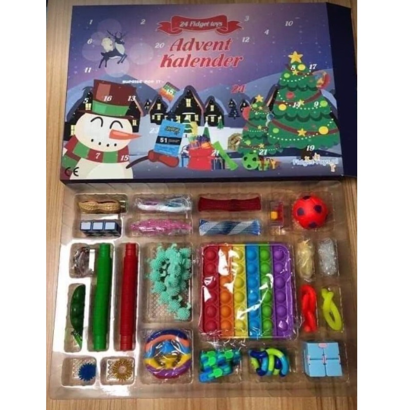 Quente Fidget Brinquedo Bolsa Caixa Mistério Advento Calendário Surpresa Natal Presente Anti-stress 2022 Novidade Simples Dimple 24 7 Quente 24 fidget brinquedo saco caixa mistério