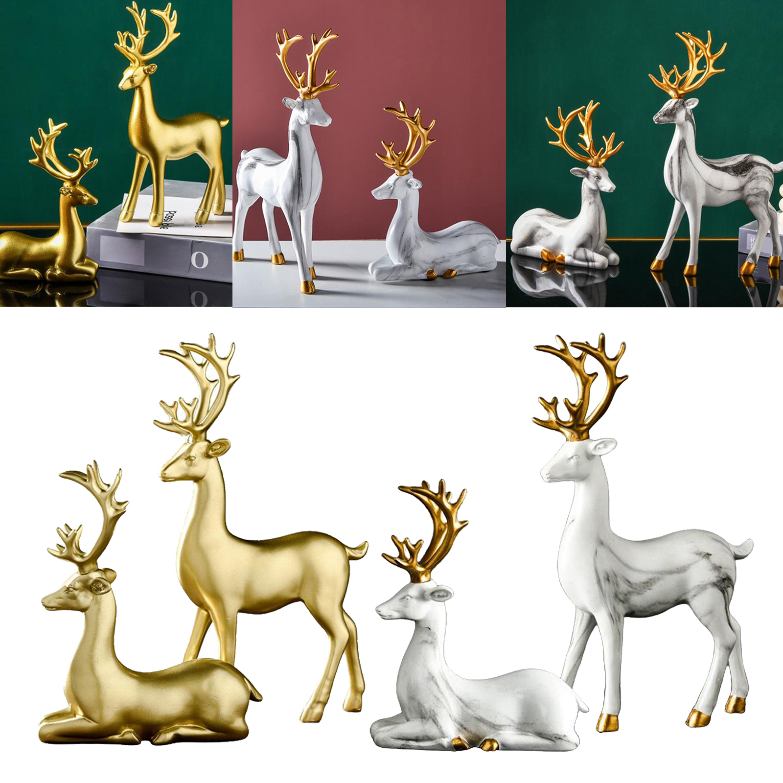 Sculpture Decoration-Scandinavian Style House Decoration Abstract Lucky Deer
