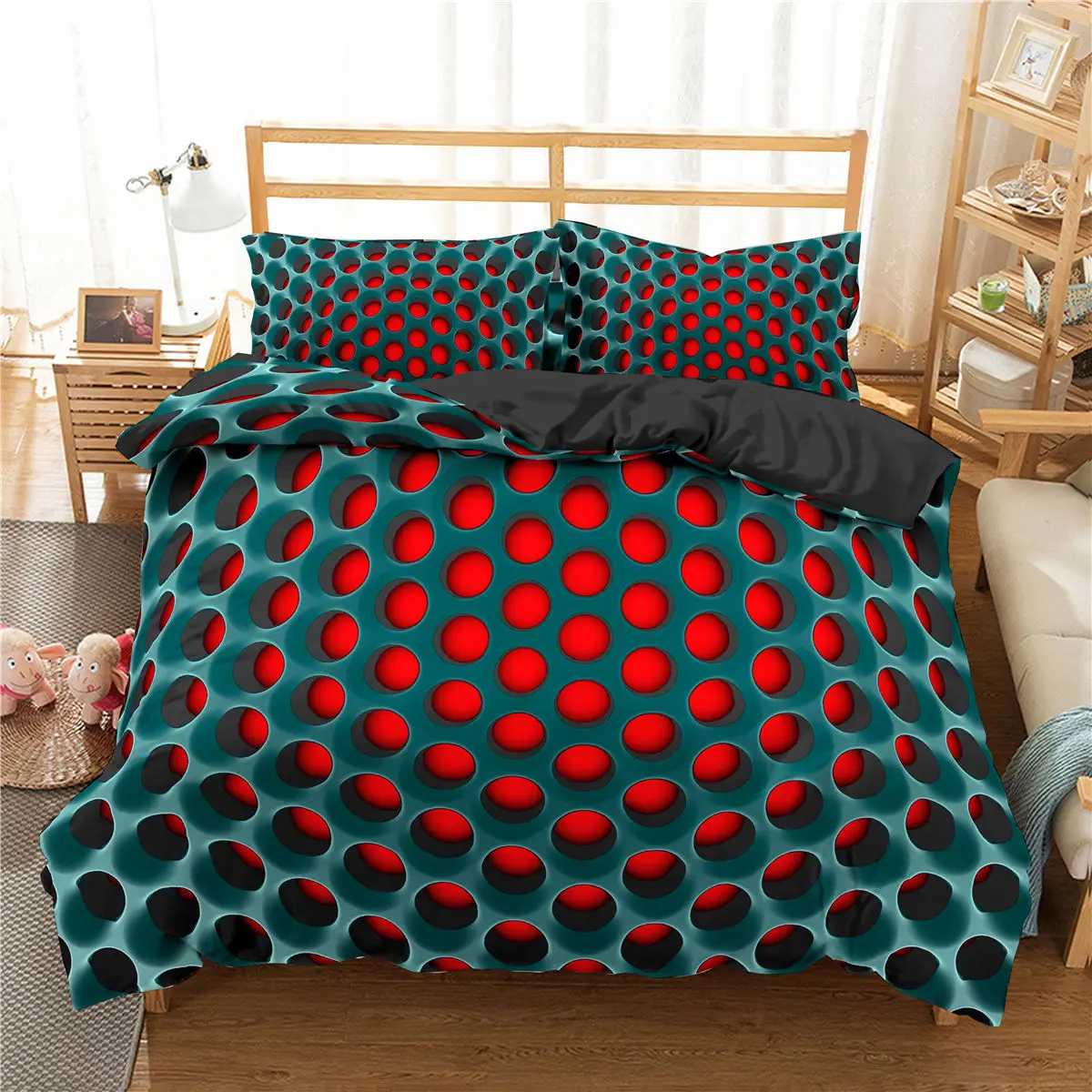 Home Textiles Luxury 3D Dot Art Duvet Cover Set Pillowcase 2/3 Pcs Kids Bedding Set AU/EU/UK/US Queen and King Size Bedding