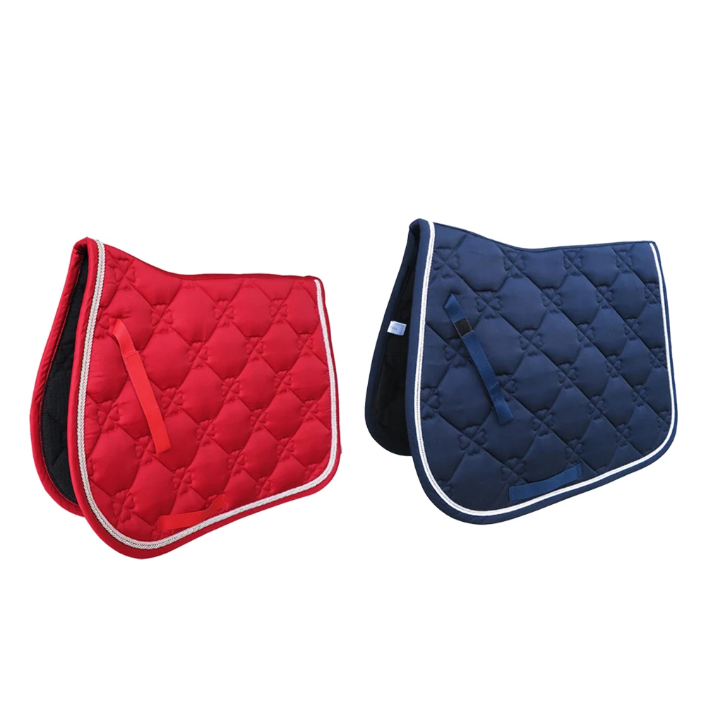 Square Quilted Cotton Comfort English Saddle Pad Horse Riding Pad Shock Absorb