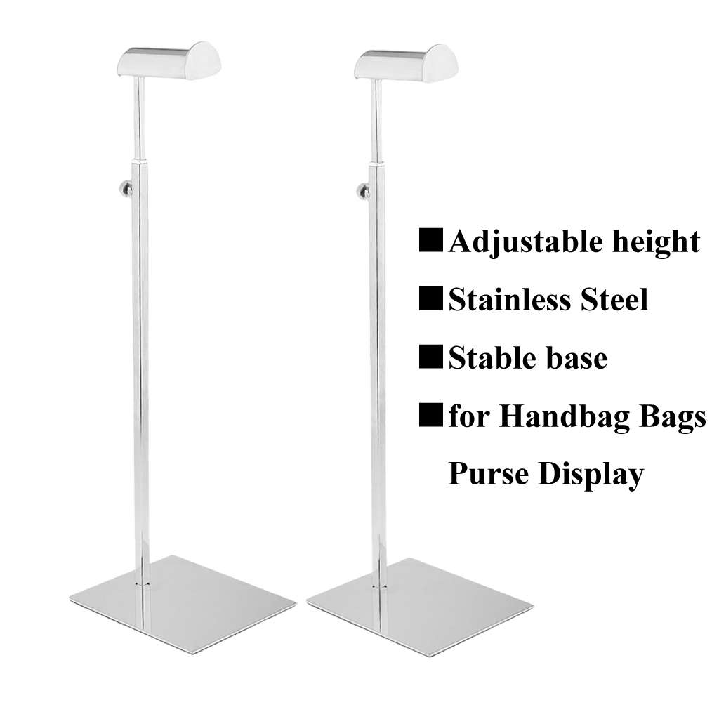 Adjustable Handbag Bag Display Stand Scarf Hat Wig Retail Shop, Single Hooks - Space Saving