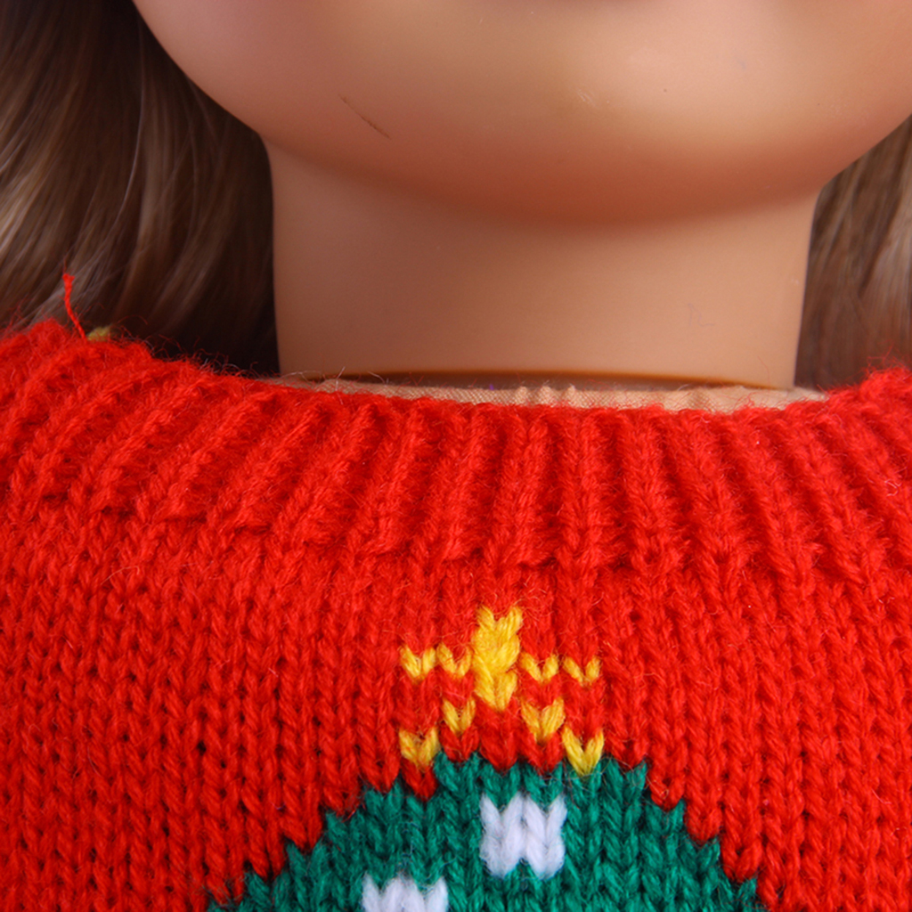 Prettyia   Doll   Red   Sweater   and   Dress   Set   For   AG   American   Doll