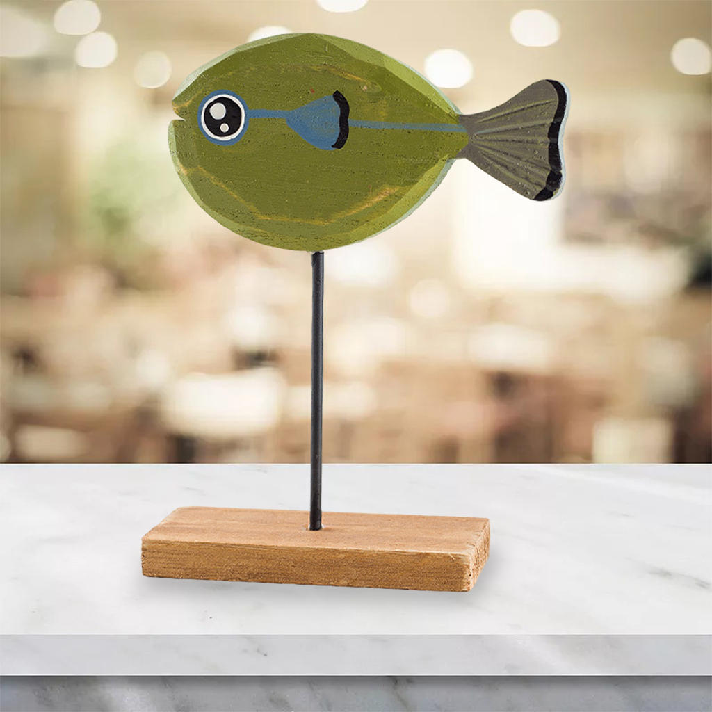 Nordic Christmas Fish Ornament Decor Cartoon Christmas Ornament Wooden Fish Desktop Home Living Room Adornment Decoration Gift